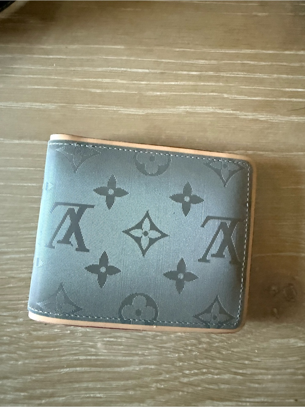 Designer Monogram Bi-Fold Wallet - Gray